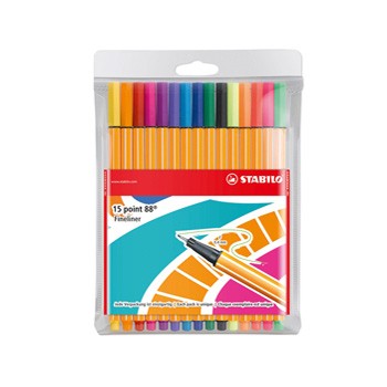 Astuccio fantasia random 15 colori assortiti point 88 stabilo