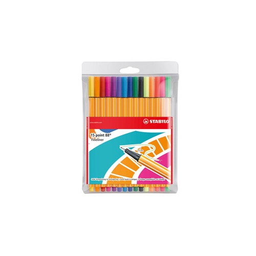 Astuccio fantasia random 15 colori assortiti point 88 stabilo