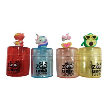 Temperamatite con contenitore grande 1 foro Tinta Unita Zoo