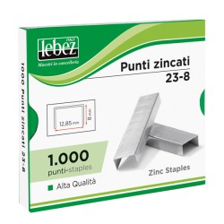 Scatola 1000 punti per cucitrice 23/20 zincati in acciaio