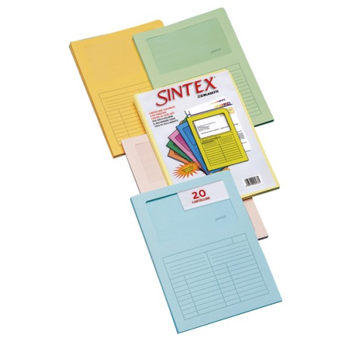 Cartelline Sintex con finestra chiuse su due...