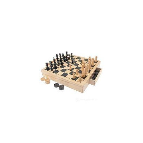 Dama, Tria e Scacchi in legno 3in1