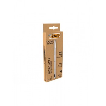 Penna bic cristal metal nero + 2 refill