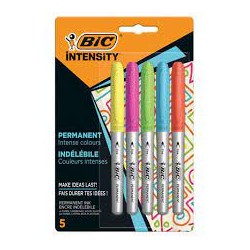 Pennarelli colorati indelebili Bic Intensity Fine - Cf. 5pz