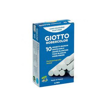 Scatola 10 gessetti bianchi per lavagna