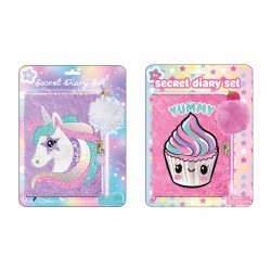 Diario segreto copertina in peluche con penna - Cupcake