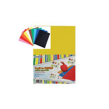 Fogli in feltro colori assortiti . Cf.10pz