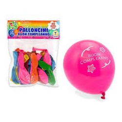 Palloncini colorati con scritta Buon compleanno Large - Cf. 20pz