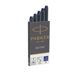 Scatola da 5 Cartucce Inchiostro Stilografico Parker Quink Blu