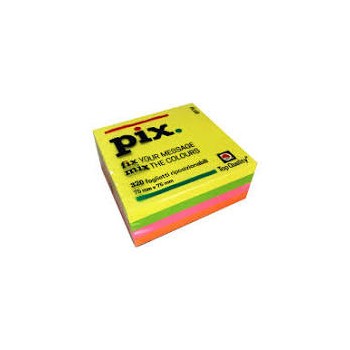 Foglietti adesivi riposizionabili pix fluo cubo 75x75mm...