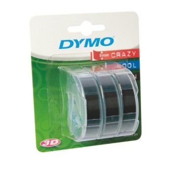 Nastri Dymo per etichettatura a rilievo 9mmx3m nero -...