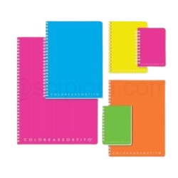 Quaderno spiralato formato A5 in ppl senza fori 160 pagine 80gr 80fogli Rigatura 1R