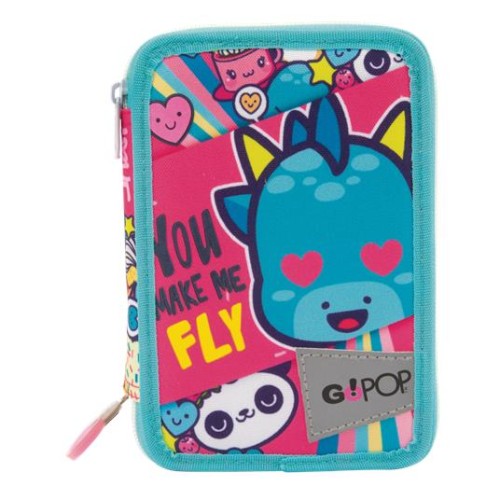 Astuccio 3 zip Go Pop Love&Peace