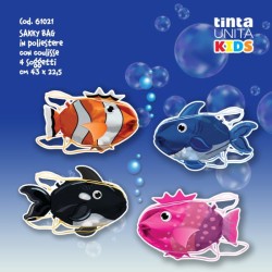 Sacca sakky bag pesciolino in poliestere Tinta Unita Kids