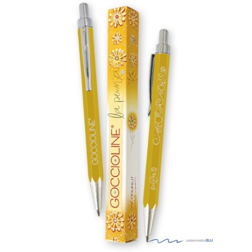 La penna GO con scatolina gioiello colore giallo