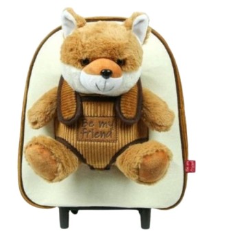 Zaino asilo Trolley con peluche volpe Be my friend