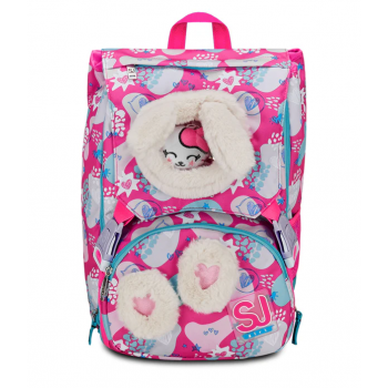 Zaino Sdoppiabile Big PinkFur Girl Gattino e coniglietto 2