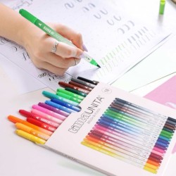 Pennarelli Brush Bi Punta da 18 Tinta Unita