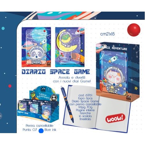 Diario Segreto Space Game Tinta Unita