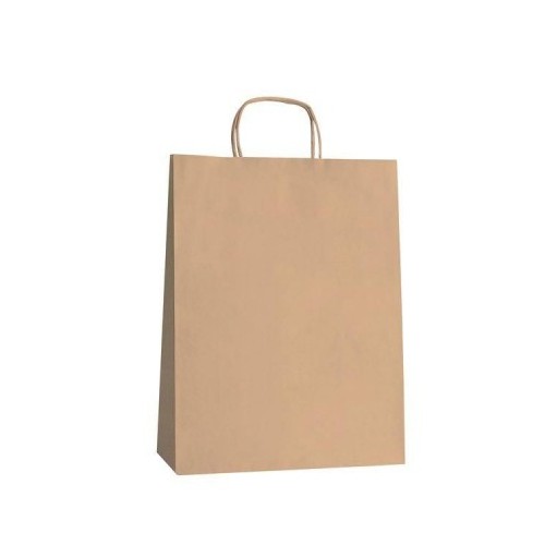 Shopper in carta con manico colore avana kraft naturale 46x16x49 cm