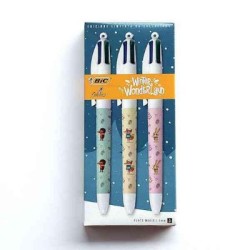 Set 3 Penna Bic 4 Colori Winter Wonderland