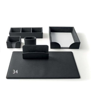 Servizio Scrittoio Box Similpelle 6 pz Nero