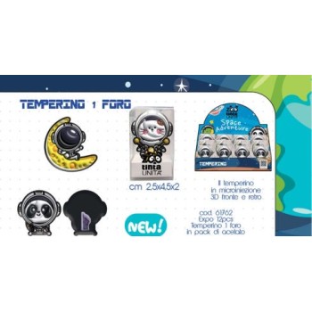 Temperino 1 foro Tinta Unita Adventure Space