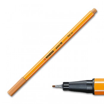 Stabilo fineliner fine tratto 0,4mm. Punta con rinforzo metallico, colore ocra