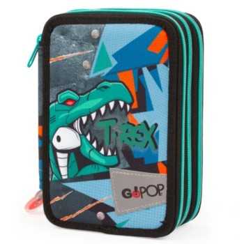 Astuccio 3 zip Go Pop Dinosauro T-Rex