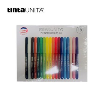 Pennarelli Tinta Unita punta sottile 2.8 scatola da 18...