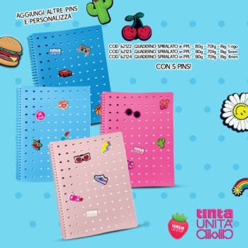 Maxi Quaderno A4 Spiralato PPL con 5 Pins Rigo 1R Tinta...