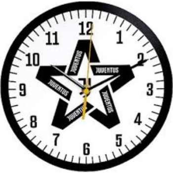 Orologio da parete in plexiglas 24 cm Juve con Sfondo...