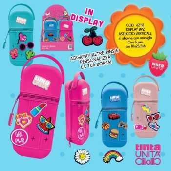 Astuccio verticale con 5 pins Tinta Unita Clik