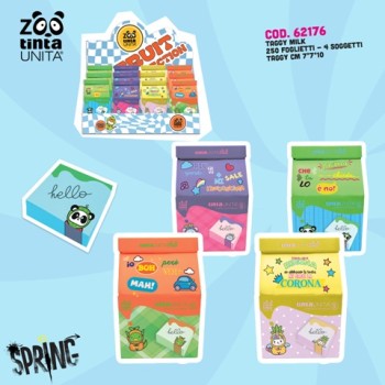 Kit 250 foglietti notes in confezione Taggy Milk Fruit...