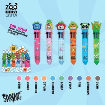Penna a 10 colori Fruit Collection Tinta Unita Zoo...