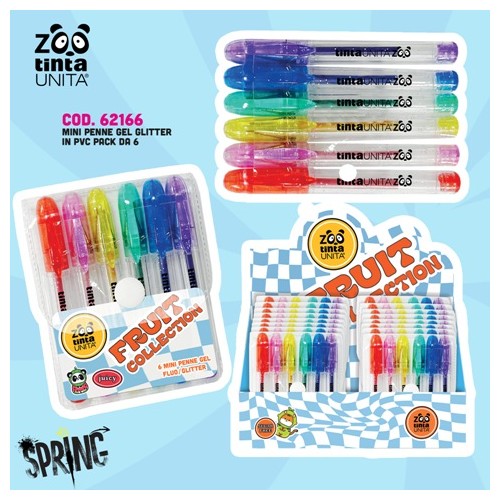 Set 6 mini Penne gel glitter Fruit Collection...