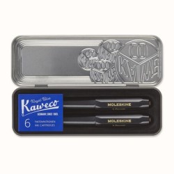 Set Penna Stilografica + Sfera Nero Moleskine x Kaweco Inchiostro Blu