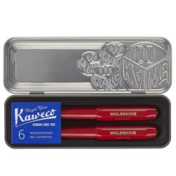 Set Penna Stilografica + Sfera Rosso Moleskine x Kaweco Inchiostro Blu