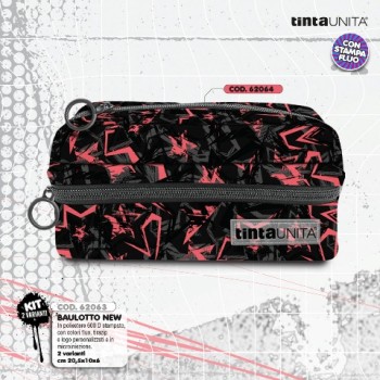 Astuccio Baulotto 3 Zip Star arancione Tinta Unita Fantasy