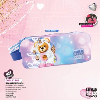 Astuccio Bustone a doppia zip Square Pouch Believe...