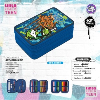 Astuccio Triplo Street Tinta Unita Teen