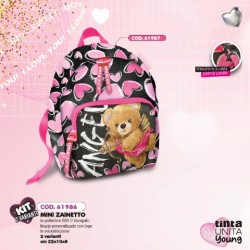 Mini Zaino Angel Orsetto con arco Luxury Tinta Unita Young