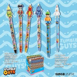 Penna cancellabile click Stumble Guys con topper inchiostro rosso modelli assortiti