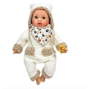 Piccolo Alex con Vestito Panna con Inserti Beige Nines...