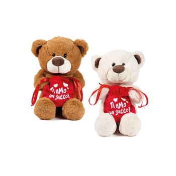 Peluche orsetto 25cm con sacchetto Ti amo un sacco colori...