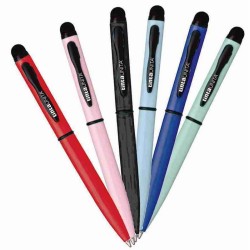 Penna Gel Tinta Unita Soft Touch 0.5 inchiostro nero con gommino per tablet e smartphone colori assortiti