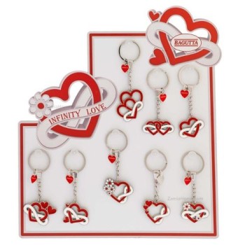 Portachiave cuori in metallo Love Infinity colori e...