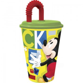 Bicchiere con cannuccia mickey