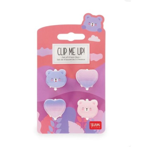 Set di 4 Mini Mollette per Capelli Teddy - Clip...