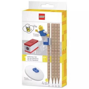 LEGO STATIONERY SET: 4 MATITE + 1 TEMPERINO + 1 GOMMA + 1...